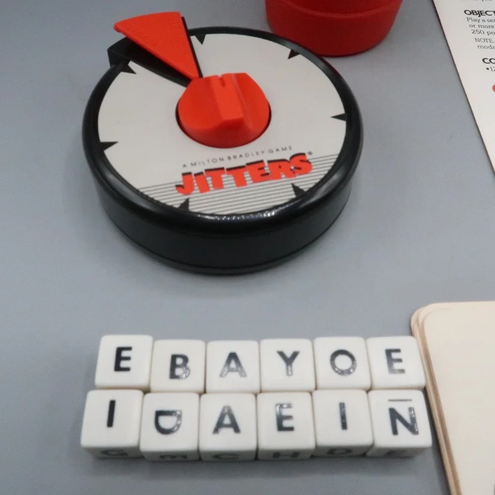 Vintage 1986 Milton Bradley Jitters Word Game Complete